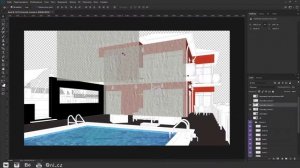 Визуализация в Photoshop без рендера | Проектирование двухэтажного коттеджа (Часть 8)