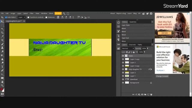 A YouTube banner: create it easily in Photopea. смотреть онлайн