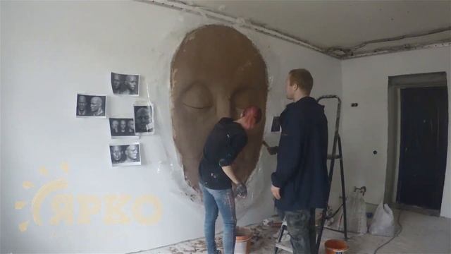 Барельеф Лицо. Процесс создания, таймлапс. Барельеф в Братске, Иркутске, Чите. Услуги художника. смотреть онлайн