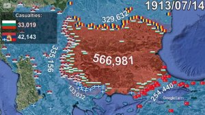 The Second Balkan War in 1 minute using Google Earth