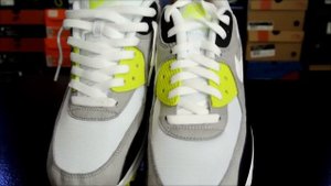 Nike Air Max 90 Black/ White/ Medium Grey - Volt + How to Lace your Sneakers