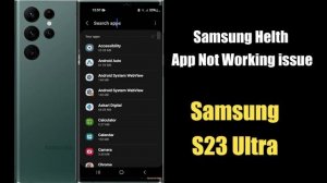 Samsung Health App Not Working Samsung Galaxy S23 Ultra