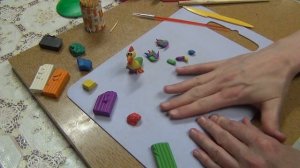 Лепка куриной семейки - петуха, курицы и цыпленка