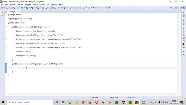 Java program to check whether the given Strings are anagrams using Collections смотреть онлайн