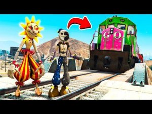 СМОГУТ ЛИ СОЛНЦЕ И ЛУНА ОСТАНОВИТЬ ПОЕЗД в ГТА 5 МОДЫ! АНИМАТРОНИКИ ФНАФ Security Breach GTA 5 ВИДЕО