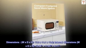 COMFEE' Retro Small Microwave Oven With Compact Size, 9 Preset Menus, Position-Memory Turntable