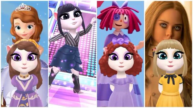 My Talking Angela’m 2 || Sofia the first 🆚 Ragatha 🆚 Wednesday Addams 🆚 M3GAN In Angela 2 || cospla смотреть онлайн