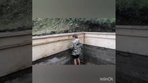 Сейсмопояс для хоз. постройки из опилкобетона.