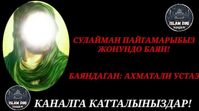 СУЛАЙМАН ПАЙГАМБАРЫБЫЗ ЖӨНҮНДӨ БАЯН // АХМАТАЛИ ДАМЛА смотреть онлайн