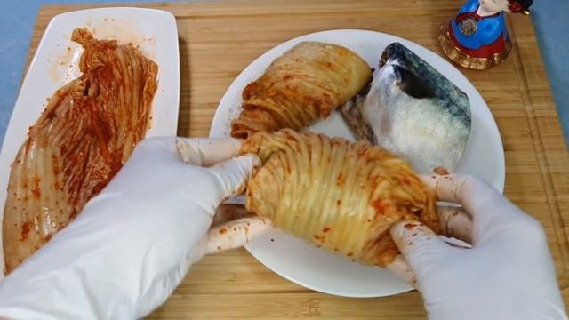 СКУМБРИЯ ПО-КОРЕЙСКИ/ Скумбрия с #кимчи/고등어조림/Корейская_кухня