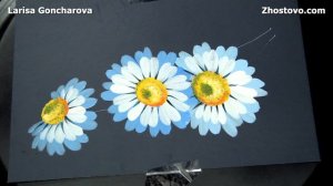 Рисуем Ромашки с Бабочкой. Акрил. Простой Мастер-класс от Художника из Жостово Ларисы Гончаровой