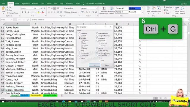 Excel Top 10 Short Cuts English