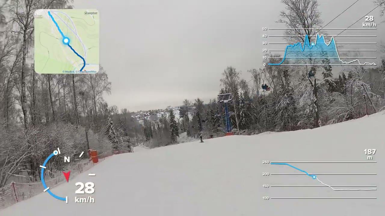 Горнолыжный курорт "Степаново" Декабрь 2022 г. Трасса №1. смотреть онлайн