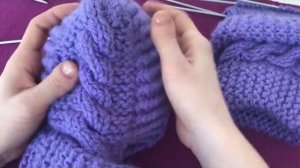 Домашние сапожки с косами спицами, угги для дома, пинетки/пошаговое видео