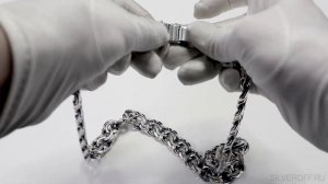 СЕРЕБРЯНАЯ ЦЕПЬ ШИРОКАЯ МУЖСКАЯ , ПЛЕТЕНИЕ РУЧНОЙ БИСМАРК, ЧЕРНЕНИЕ, ШИРИНА 1,7 СМ