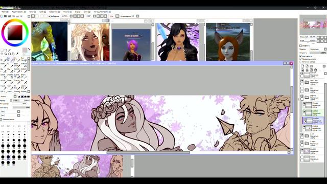 SpeedPaint SAI by Eluvian 2022 #10 5 characters in 6 minutes смотреть онлайн