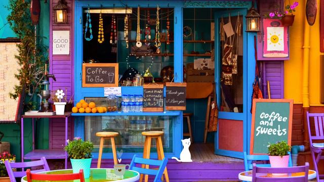 Sweet Bossa Nova Jazz Piano Music For Good Mood | Outdoor Coffee Shop Ambience смотреть онлайн