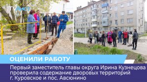 Первый заместитель главы округа проверил содержание дворовых территорий г. Куровское и пос. Авсюнино