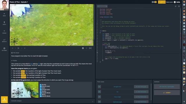 Решаем задачи на С++ [CodinGame] [EASY] [POWER OF THOR]