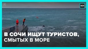 В Сочи ищут туристов, которых смыло в море на двух машинах – Москва 24