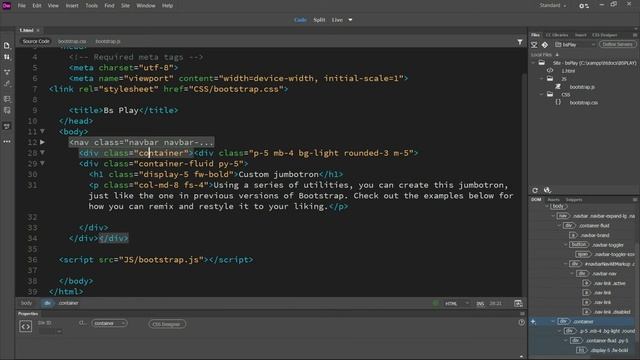 Adobe Dreamweaver CC and Bootstrap v5