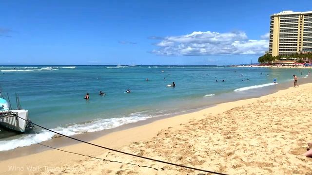 Waikiki Beach in Honolulu, Oahu Hawaii USA -2023