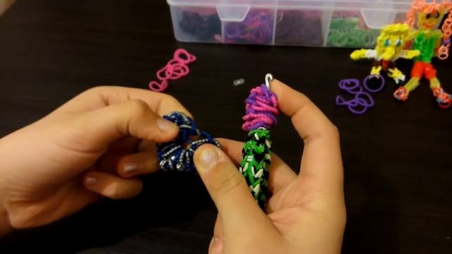 Цветок из пупырчатых резинок без станка. смотреть онлайн