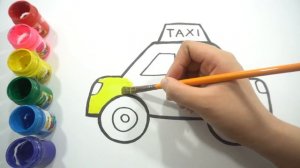Как нарисовать МАШИНУ ТАКСИ  мультик раскраска ТАКСИ для детей