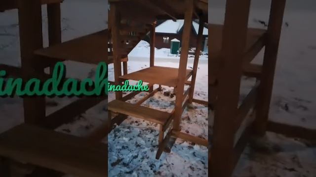 Зимняя деревянная горка «Выше всех» Ледянка 2 (скат 5.7 м) / igrinadache.ru смотреть онлайн