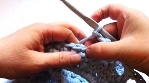 коврик крючком из трикотажной пряжи