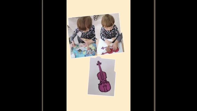 Аппликация на тему "Музыкальных инструментов," Скрипка"