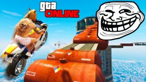 УГАРНЫЙ ТРОЛЛИНГ НАД БАНДОЙ НА МОТОЦИКЛАХ В ВОЗДУХЕ В GTA 5 ONLINE