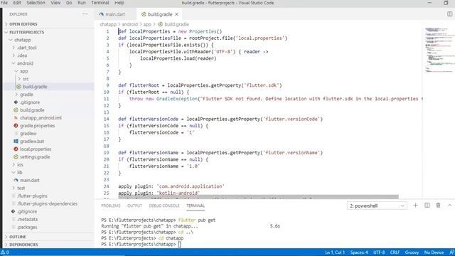 Flutter Chat Application using Firebase Database part 2(cannecting to firebase).#chatApplication