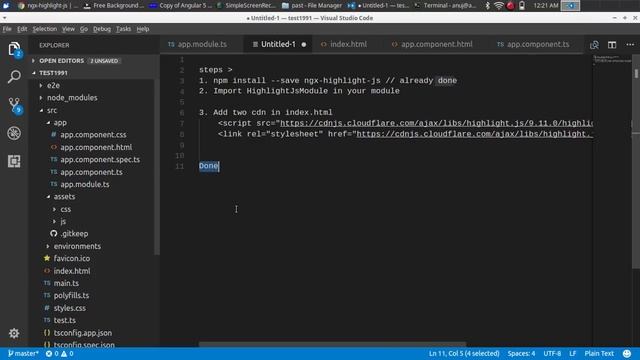 Source Code highlighter in Angular 5