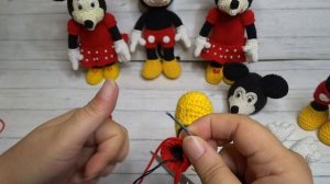 Как связать Микки Мауса . Вяжем туловище, собираем игрушку.