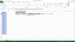 Excel Formula to Find the Least Frequent Value