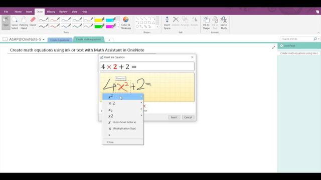 How to create math equations in Microsoft OneNote using ink or text | Math Assistant | OneNote смотреть онлайн