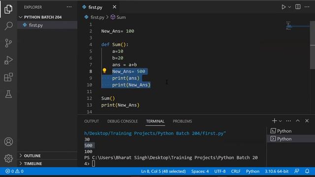 18) Scope of Variable in python смотреть онлайн