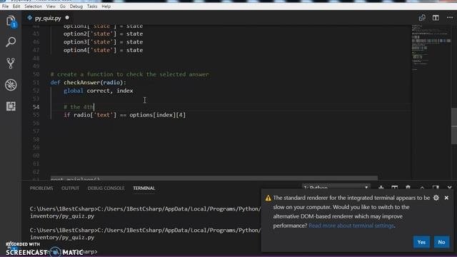 Python Project Tutorial -  How To Create A Quiz Program In Python Tkinter Using VsCode