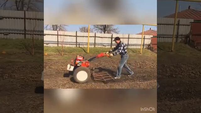 Весеннее боронование мотоблоком