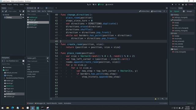 Random Level Generation (walker) with a Player and an Exit - Godot tutorial смотреть онлайн