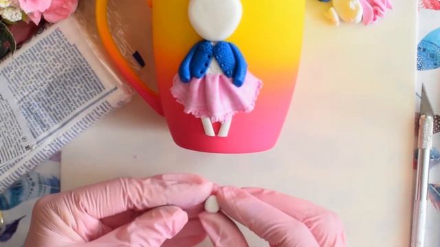? DIY Кружка с девочкой из полимерной глины/ Мастер-класс: декор кружки