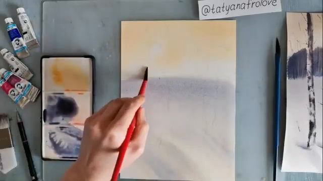 Зимний пейзаж акварелью. Мини мастер-класс. Художник Татьяна Фролова смотреть онлайн