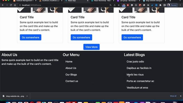 React Blog Website Design Tutorial With Code in Hindi  Part -4 | MERN Stack Project