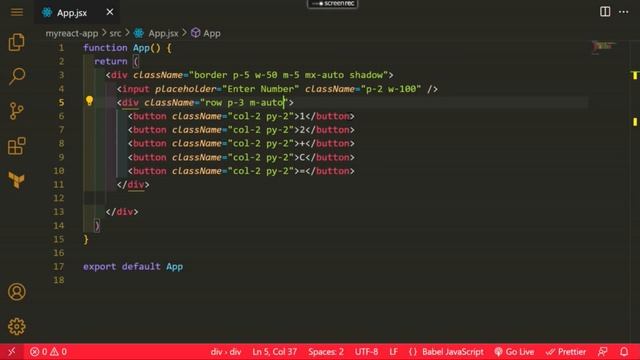 Calculator using REACT JS & BOOTSTRAP  [ 5. Tutorials ]