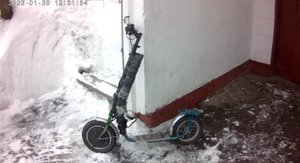 8" мотор-колесо в детский самокат с 12" надувными колесами