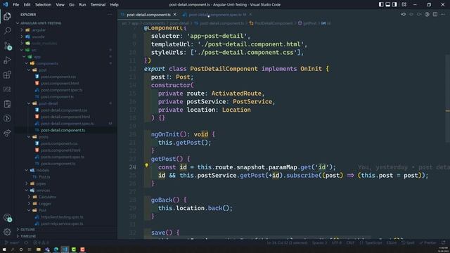 40. Create TestBed for ActivatedRoute and Location for Component Dependencies - Angular Unit Testin смотреть онлайн
