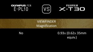 Olympus PEN E-PL10 vs. Fujifilm X-T30: A Comparison of Specifications