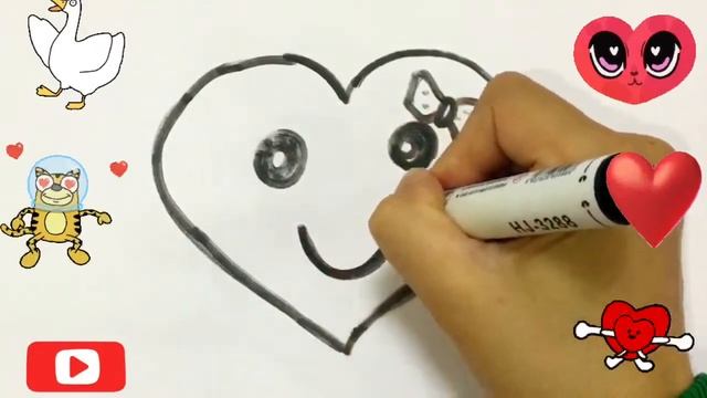 HOW TO DRAW AND COLOR A HEART|КАК НАРИСОВАТЬ СЕРДЕЧКО смотреть онлайн