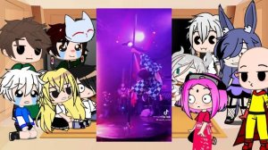 реакция разных аниме"клинок рассекающий демонов"гача клуб